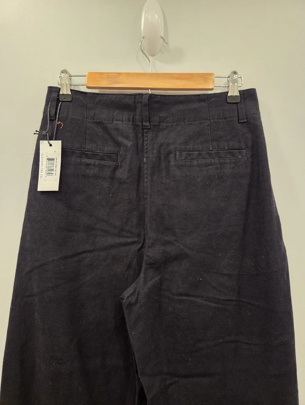 American Tall NWT Size 10 High Rise Wide Leg Flat Front Chinos Black - Picture 9 of 11